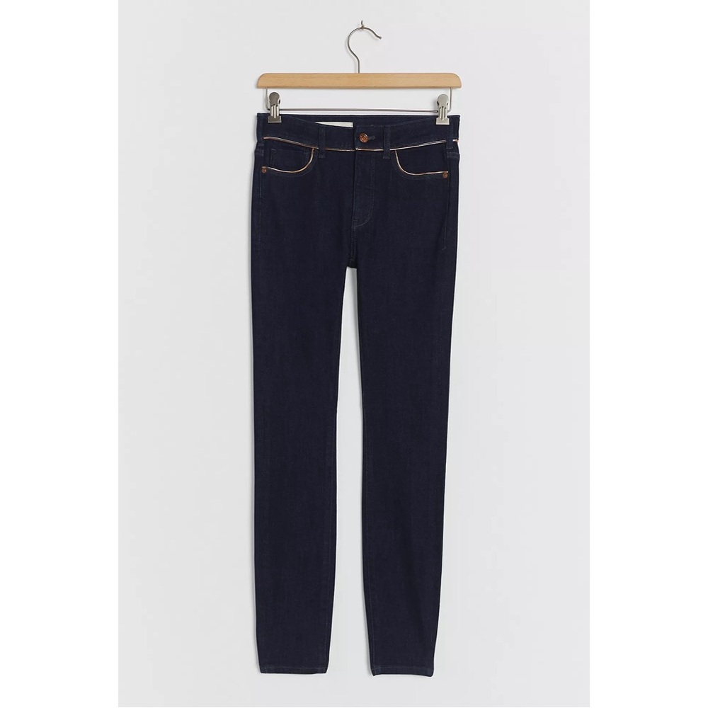 Anthropologie Pilcro High-Rise Metallic-Stitch Skinny Jeans NWT Size 28 - Picture 5 of 14